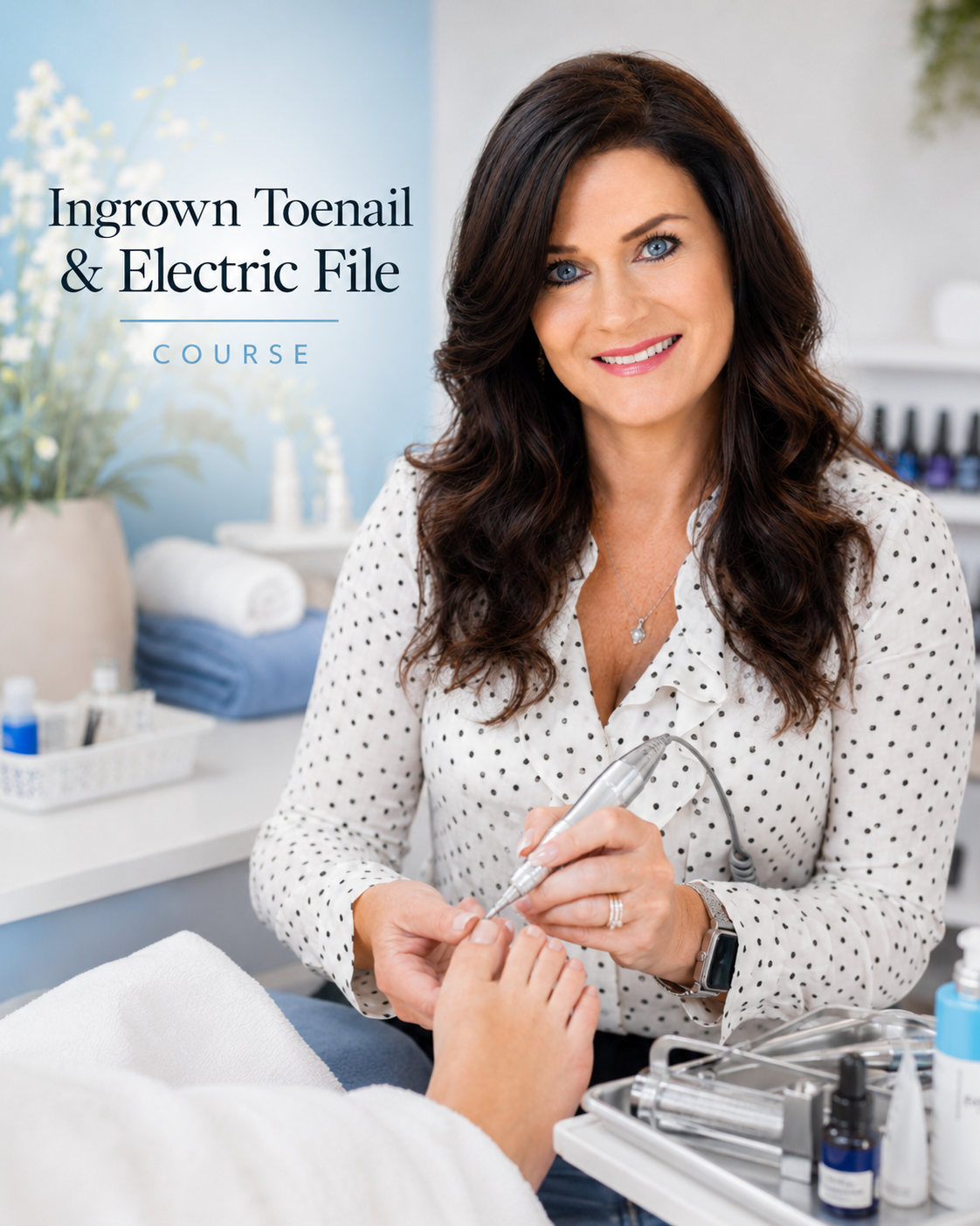 Complete at-home pedicure and electric file training